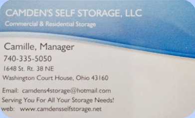 camden's self storage washington court house